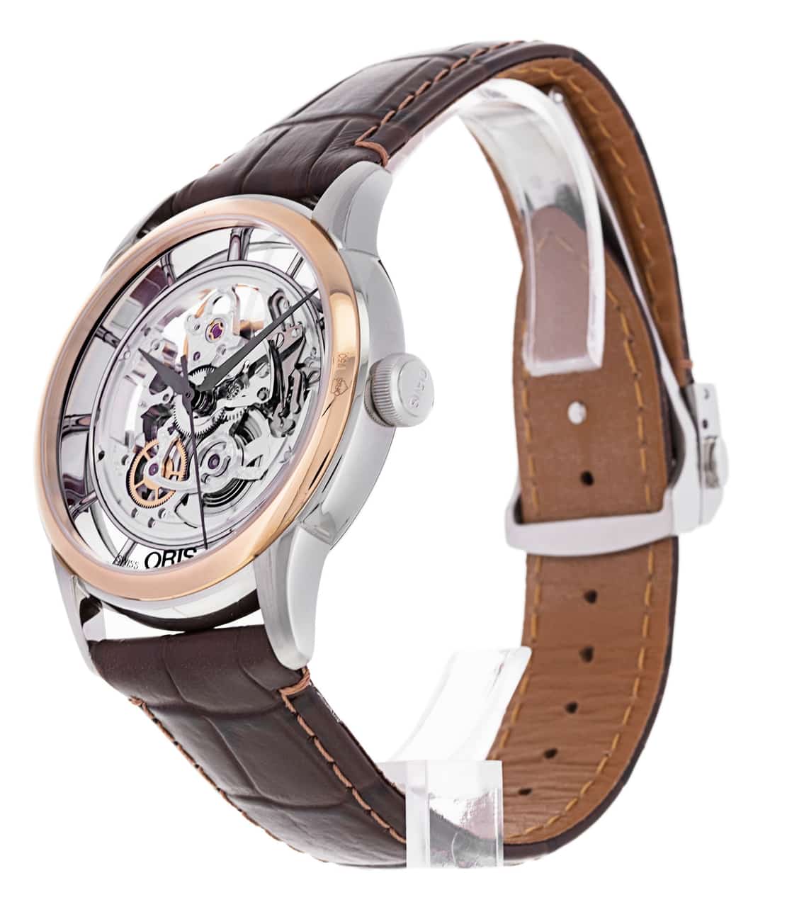 Pre Owned Oris Artelier Skeleton 734 7684 63 51 LS Watch